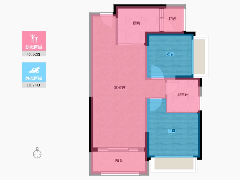 广东省-惠州市-佳兆业东江熙园-56.80-户型库-动静分区