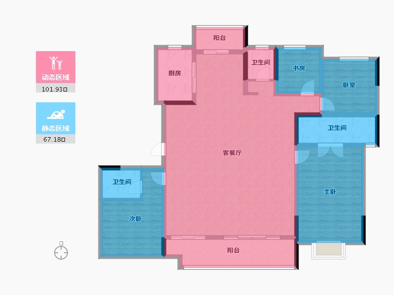 江苏省-镇江市-江南桃源-153.58-户型库-动静分区