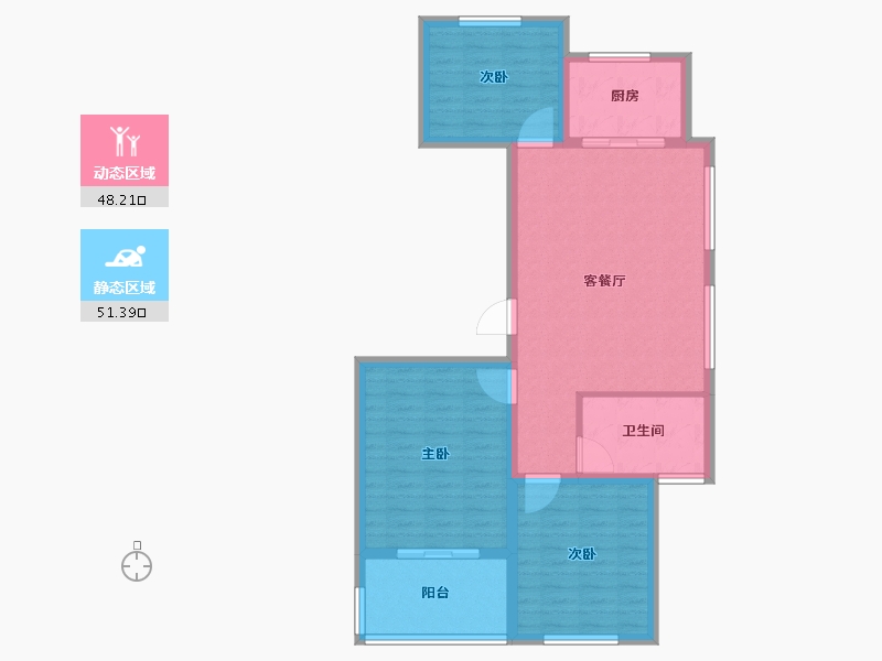 江苏省-镇江市-天怡·南郡-89.96-户型库-动静分区