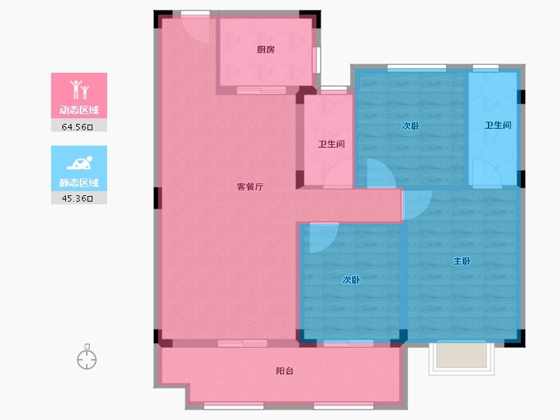 河南省-驻马店市-碧桂园天御府-99.36-户型库-动静分区