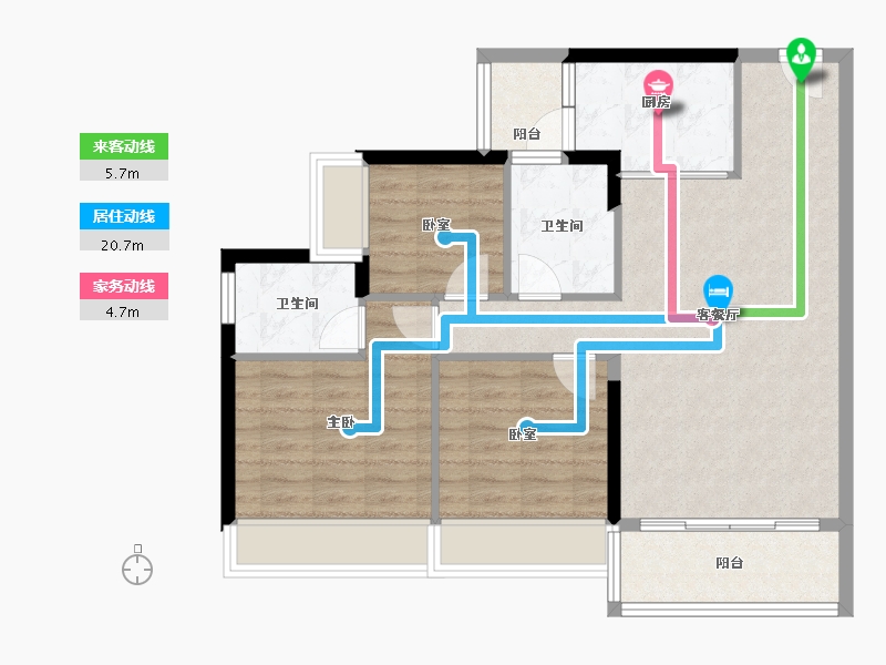 广东省-惠州市-碧桂园南站新城-82.26-户型库-动静线