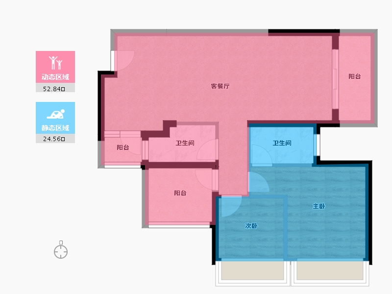 广东省-惠州市-龙光玖榕府-68.79-户型库-动静分区