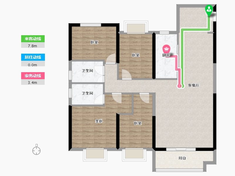 江苏省-镇江市-碧桂园·云顶-116.00-户型库-动静线