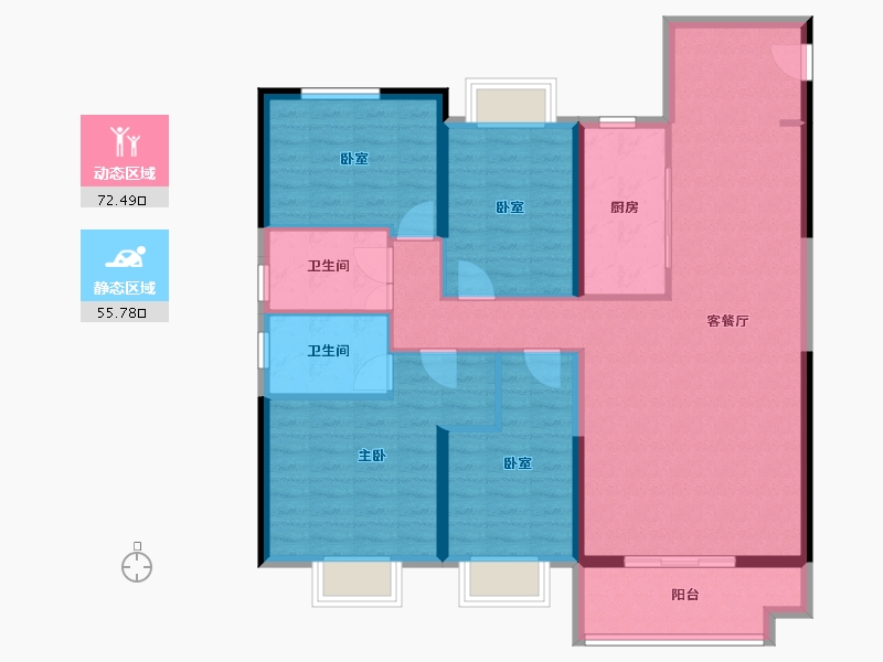 江苏省-镇江市-碧桂园·云顶-116.00-户型库-动静分区