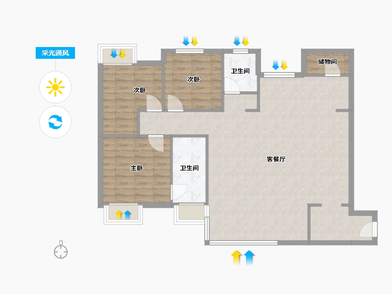 四川省-成都市-鹭湖宫-98.00-户型库-采光通风