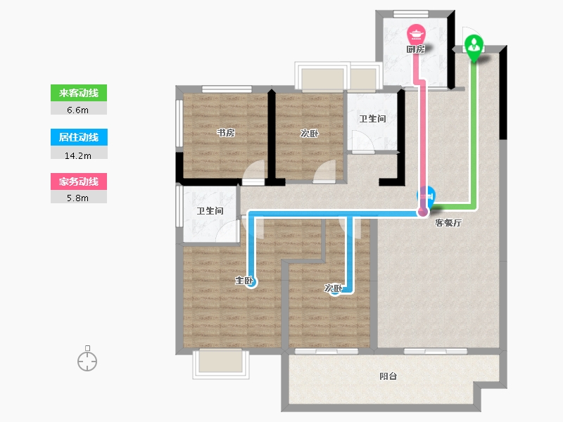 江苏省-镇江市-海伦堡协信峰汇苑·悦邻-113.30-户型库-动静线