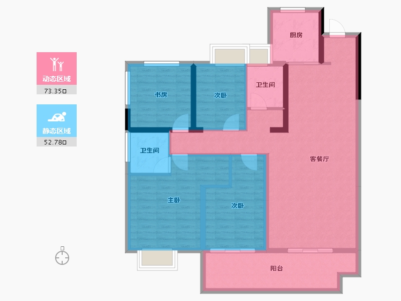 江苏省-镇江市-海伦堡协信峰汇苑·悦邻-113.30-户型库-动静分区