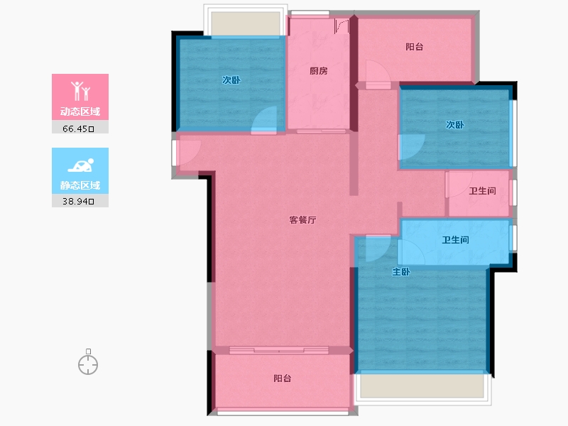 广东省-惠州市-保利鹿江来-94.29-户型库-动静分区