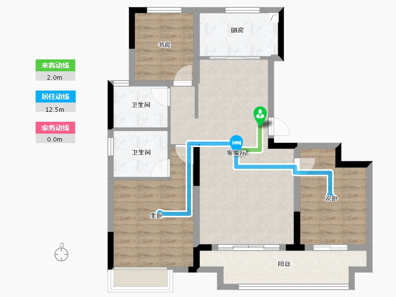 浙江省-金华市-金义宝龙广场-88.00-户型库-动静线