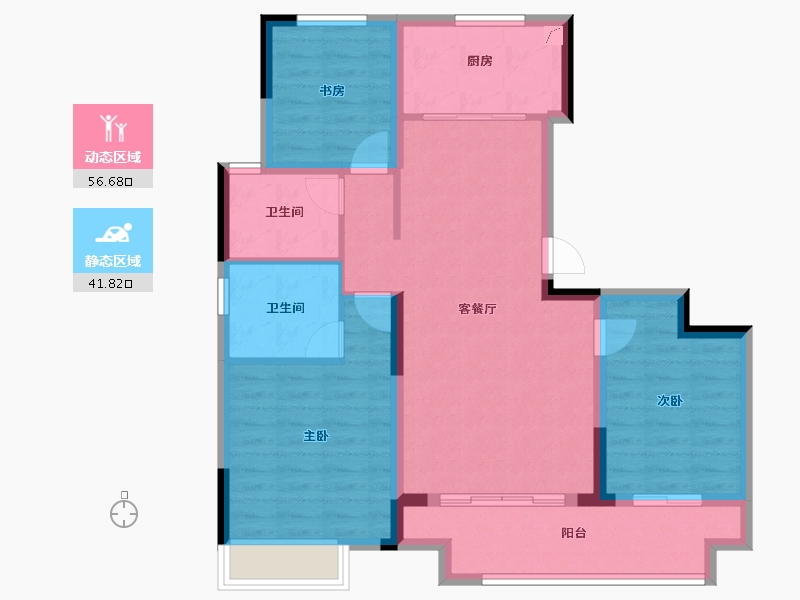 浙江省-金华市-金义宝龙广场-88.00-户型库-动静分区