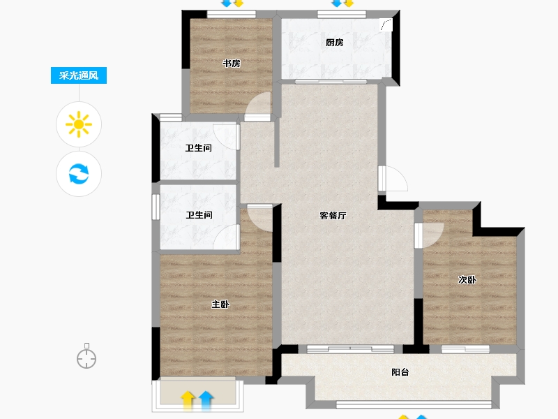 浙江省-金华市-金义宝龙广场-88.00-户型库-采光通风