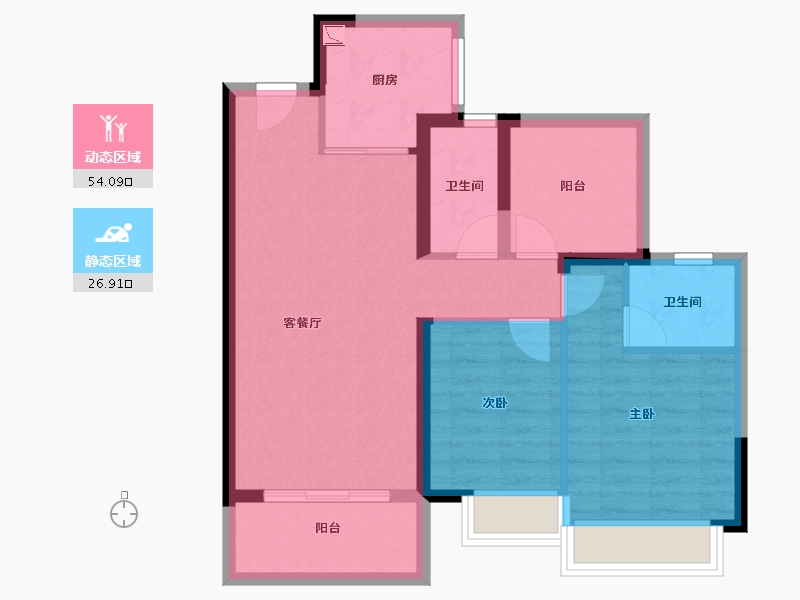 广东省-惠州市-佳兆业龙溪璞园-72.00-户型库-动静分区