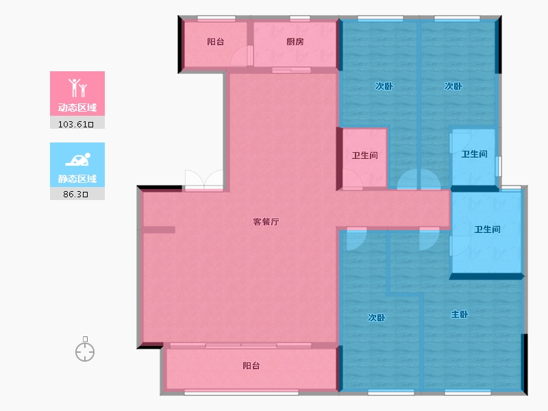 云南省-昆明市-融创九雲府-173.60-户型库-动静分区