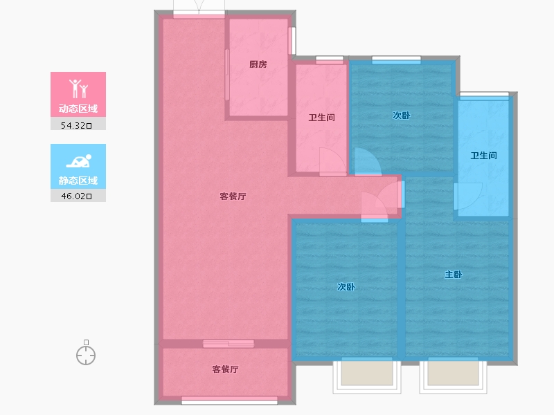 河北省-邢台市-金海花园-90.00-户型库-动静分区