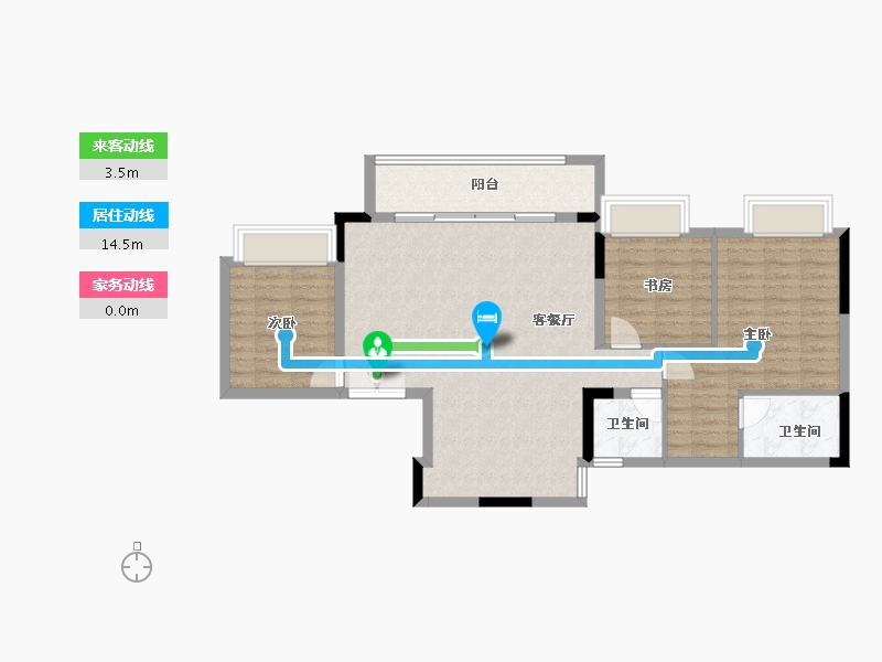 重庆-重庆市-绿地万州城际空间站-92.34-户型库-动静线