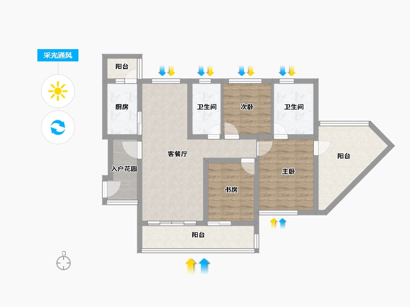 四川省-成都市-中德英伦世邦-88.80-户型库-采光通风