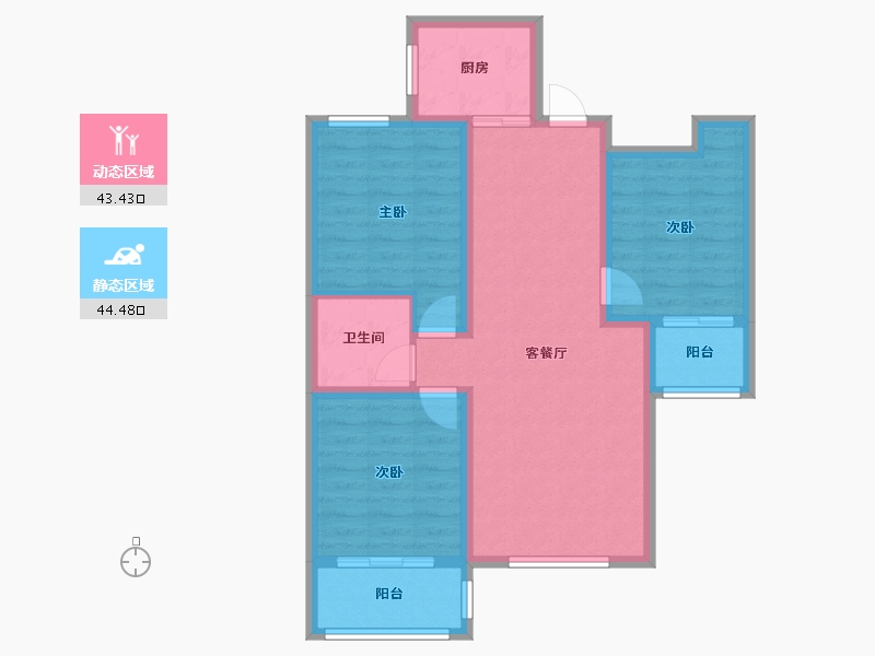 河北省-沧州市-华油万和园-84.00-户型库-动静分区