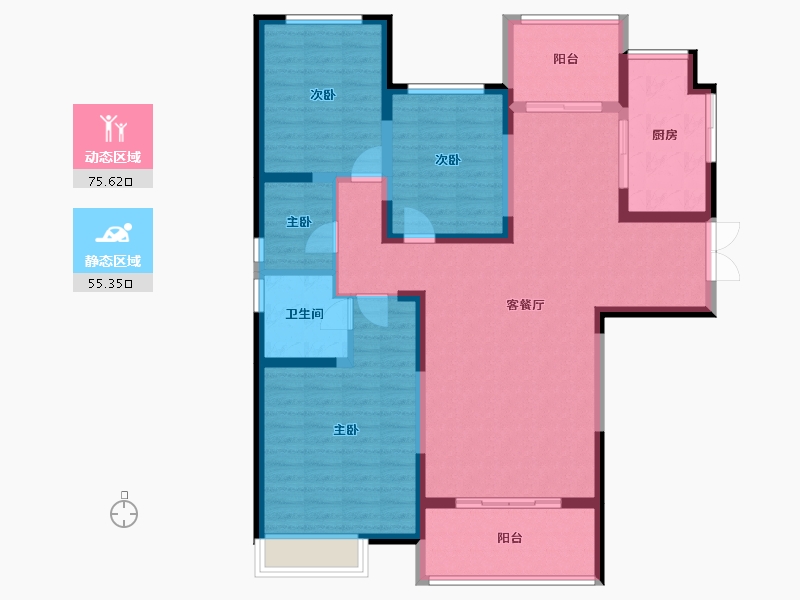 河南省-洛阳市-建业龙城-118.03-户型库-动静分区