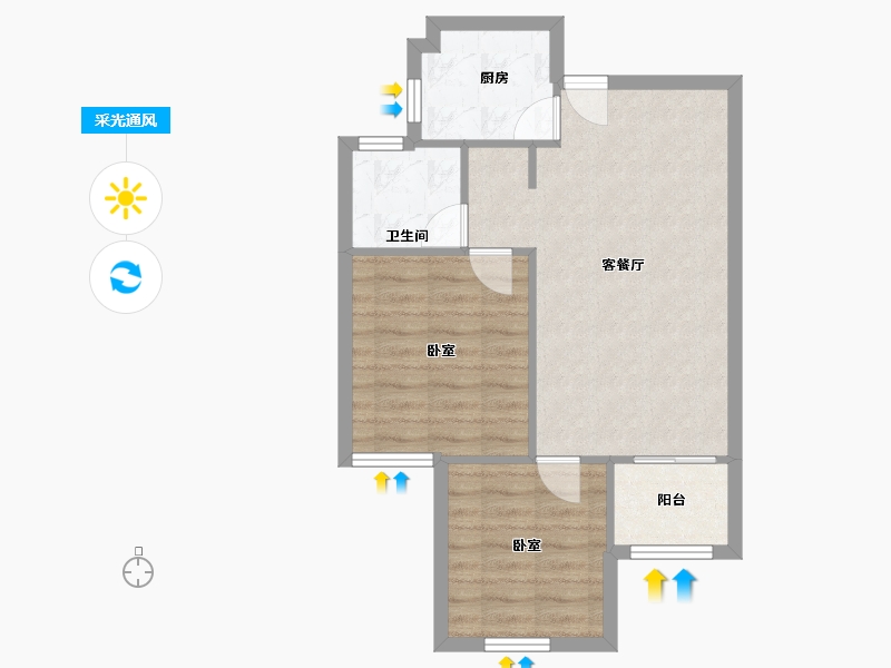 安徽省-芜湖市-光华星城-69.00-户型库-采光通风