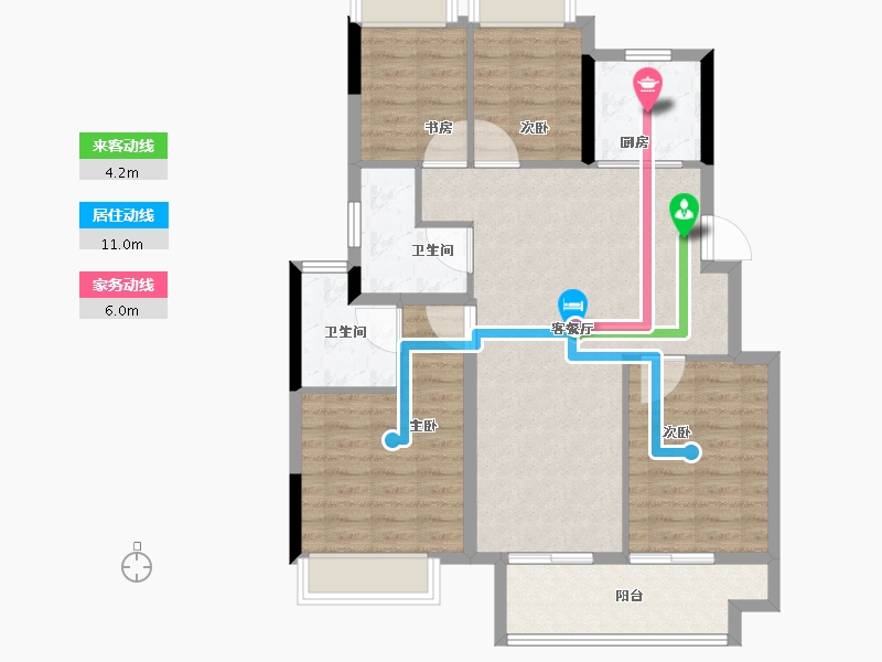 江苏省-宿迁市-卓越华耀时代-94.40-户型库-动静线