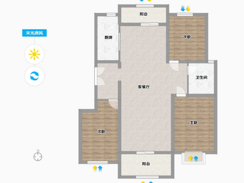 新疆维吾尔自治区-伊犁哈萨克自治州-昭夜白11号楼-119.00-户型库-采光通风