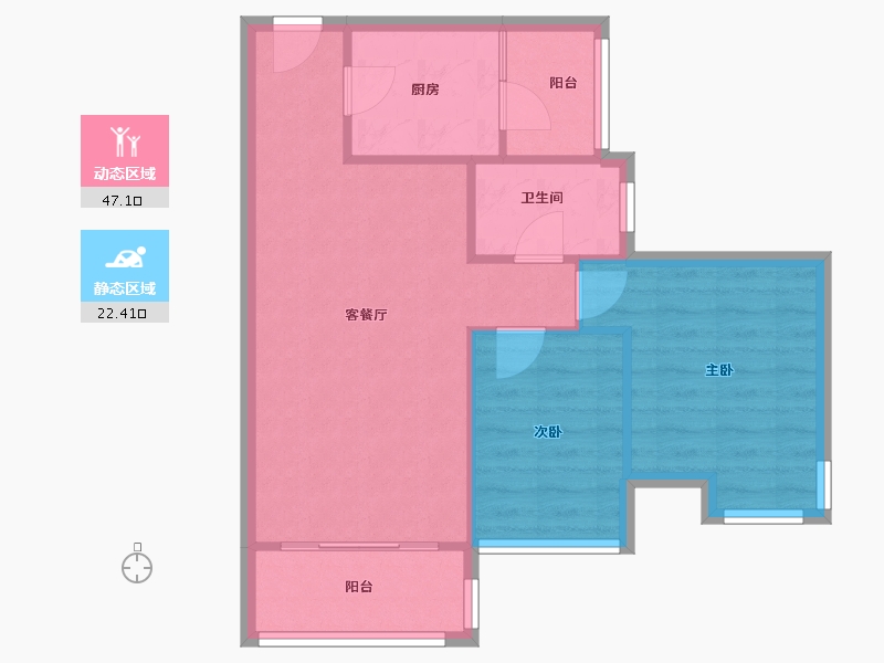 广东省-广州市-中海康城花园-70.00-户型库-动静分区