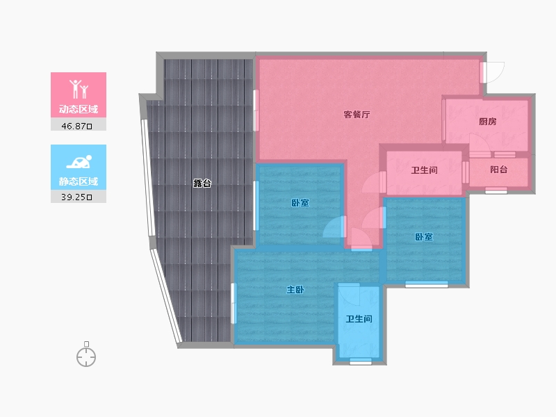 四川省-绵阳市-金宏碧海叠院-90.00-户型库-动静分区