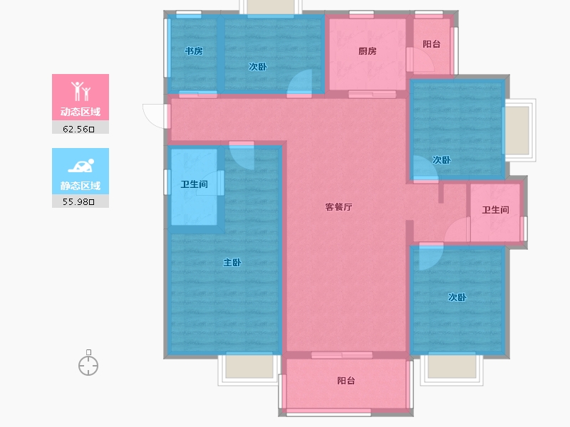 云南省-昆明市-筑友双河湾-104.22-户型库-动静分区