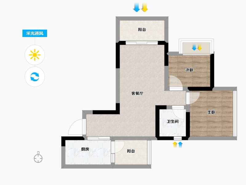 四川省-眉山市-天府理想城-52.83-户型库-采光通风