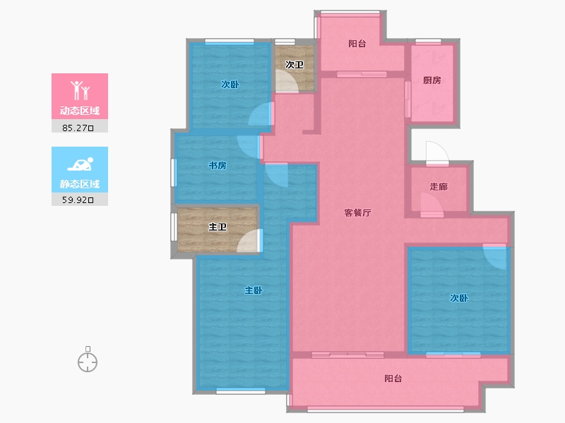 江苏省-镇江市-天怡·南郡-137.87-户型库-动静分区