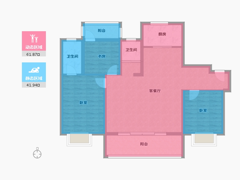 江苏省-镇江市-碧桂园柏悦华府-92.80-户型库-动静分区