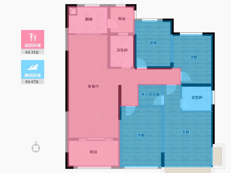 江苏省-苏州市-福兴华府-124.00-户型库-动静分区