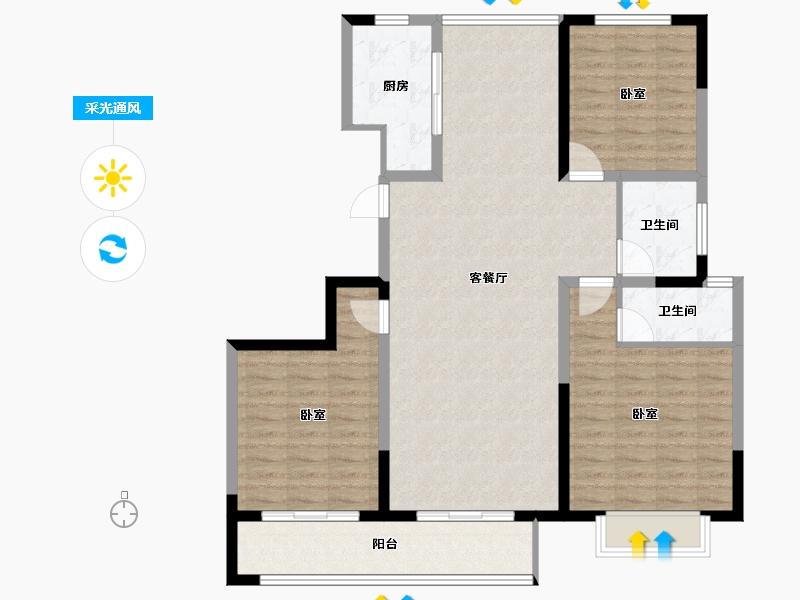 河南省-洛阳市-万象嵩州府-106.30-户型库-采光通风