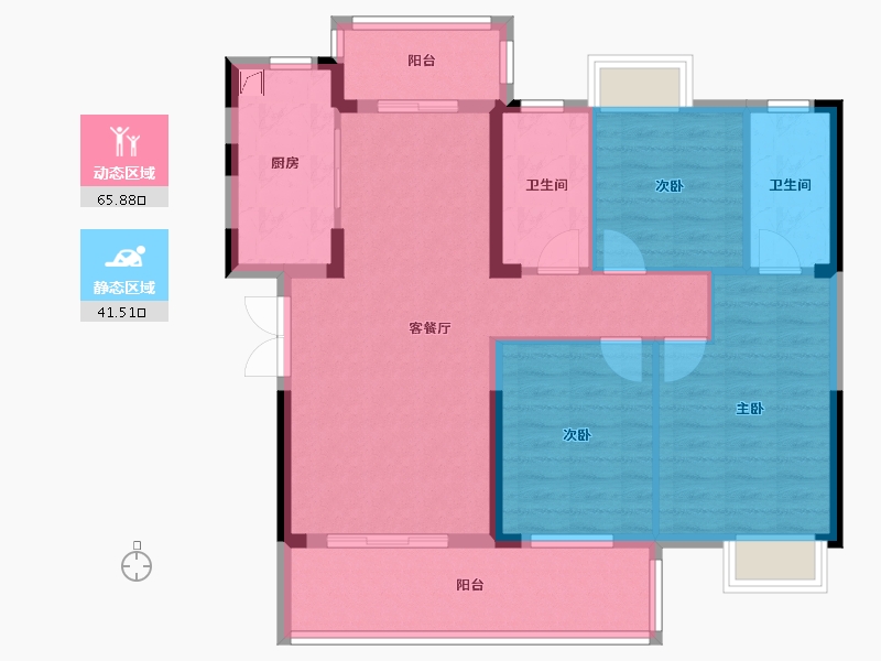 湖北省-宜昌市-公园壹号-110.00-户型库-动静分区