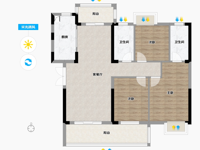 湖北省-宜昌市-公园壹号-110.00-户型库-采光通风