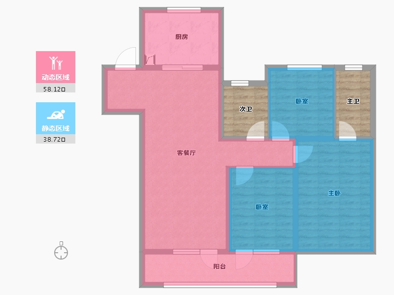 山东省-潍坊市-融创融公馆-96.03-户型库-动静分区