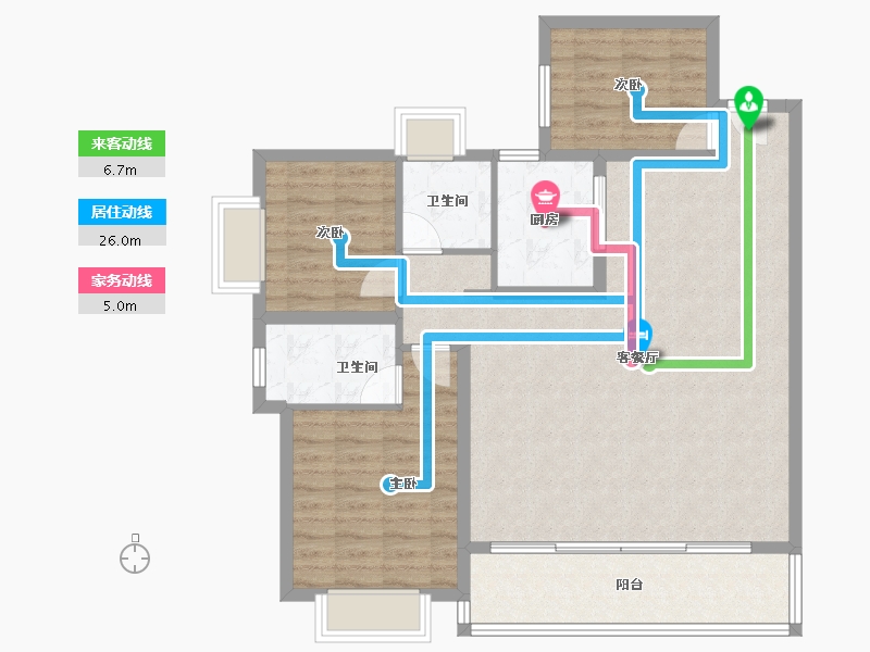 云南省-昆明市-筑友双河湾-99.84-户型库-动静线