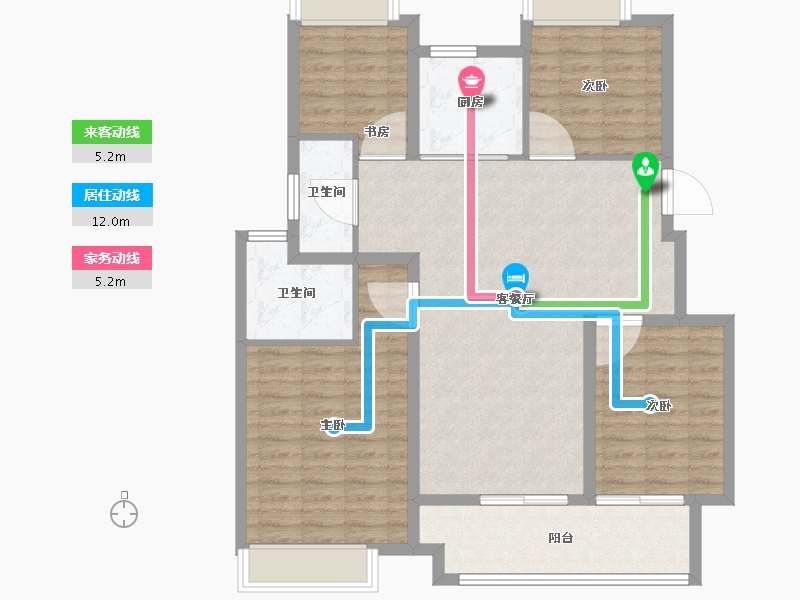 江苏省-宿迁市-卓越华耀时代-103.21-户型库-动静线