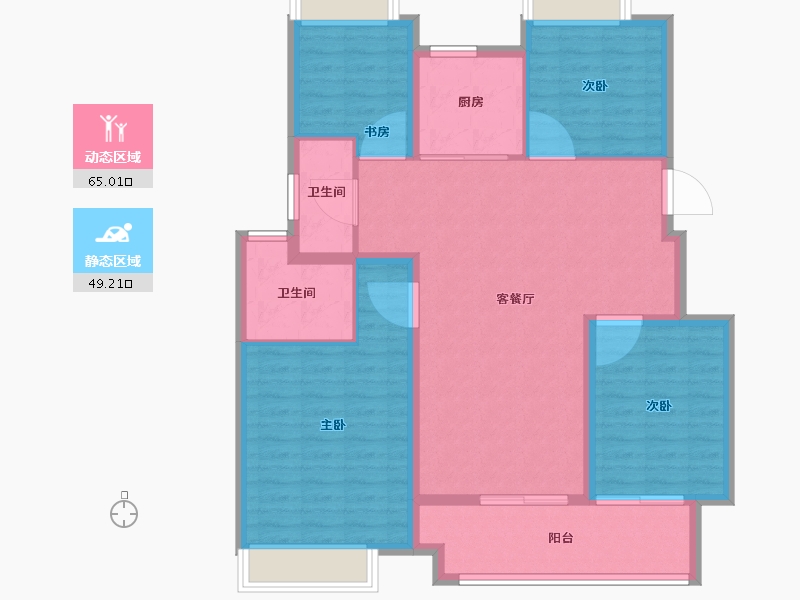 江苏省-宿迁市-卓越华耀时代-103.21-户型库-动静分区