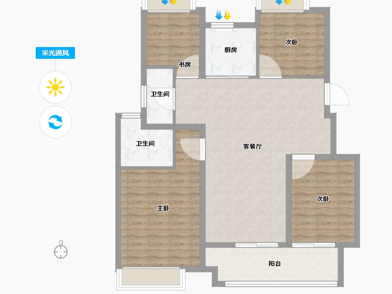 江苏省-宿迁市-卓越华耀时代-103.21-户型库-采光通风