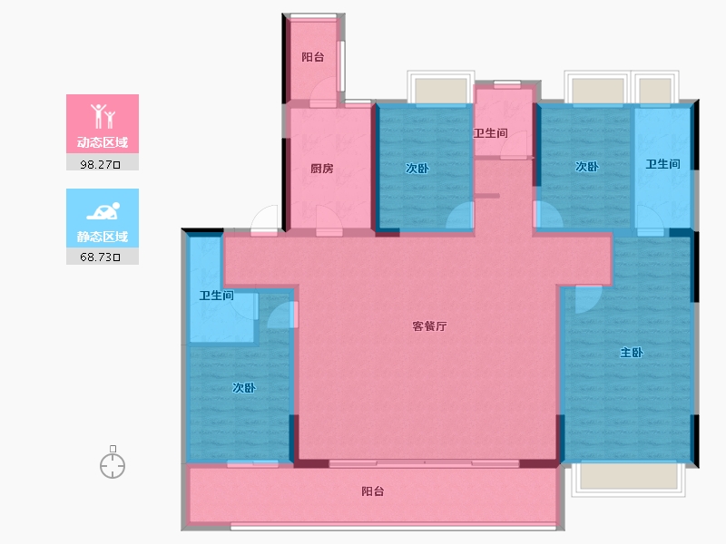 云南省-昆明市-融创九雲府-151.21-户型库-动静分区