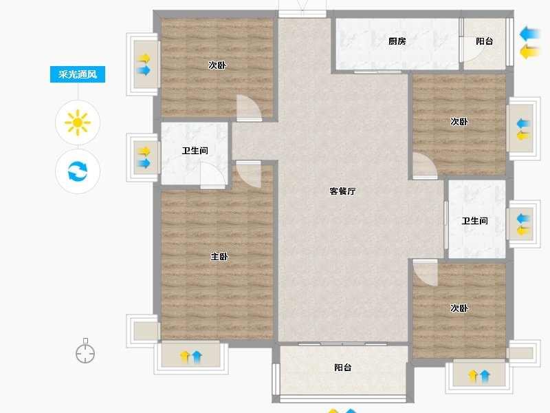 四川省-成都市-鹭湖宫-116.00-户型库-采光通风