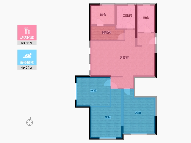 浙江省-台州市-杨帆龙庭-106.00-户型库-动静分区