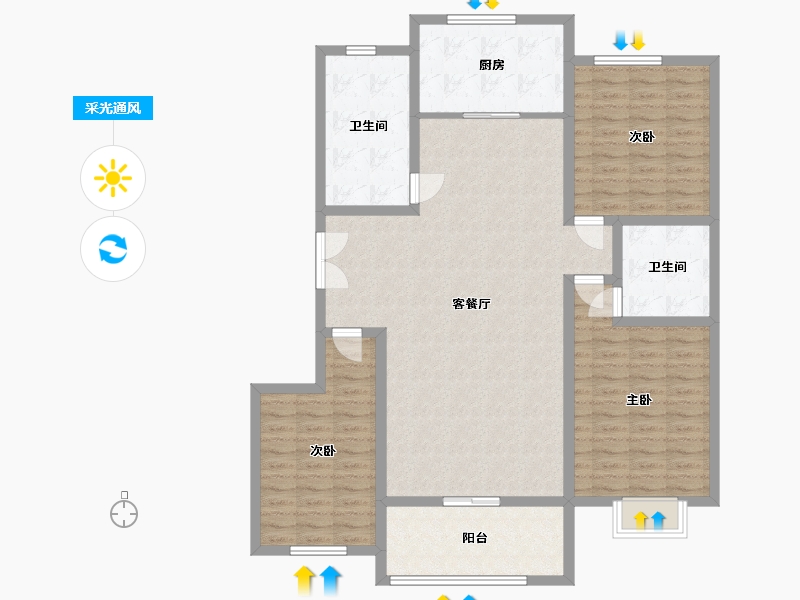 新疆维吾尔自治区-伊犁哈萨克自治州-昭夜白10号楼-129.00-户型库-采光通风