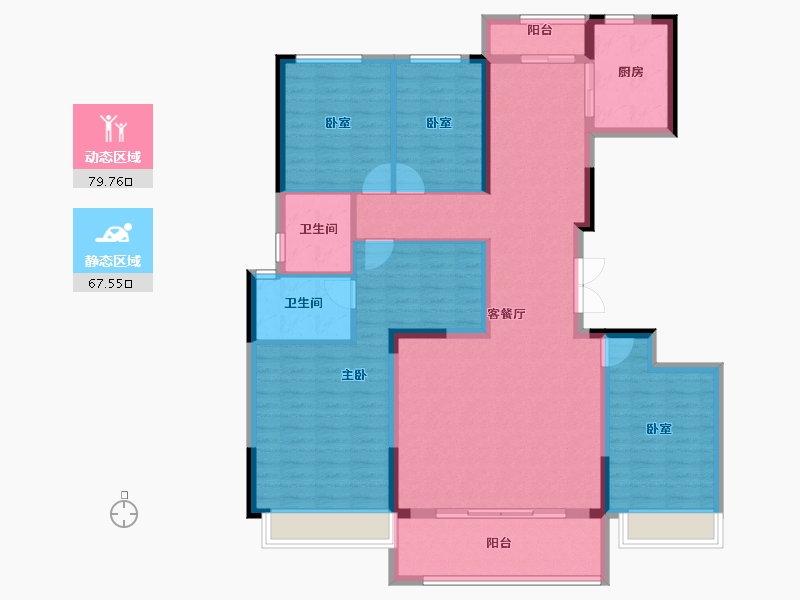 河南省-洛阳市-美景永宁府-132.94-户型库-动静分区