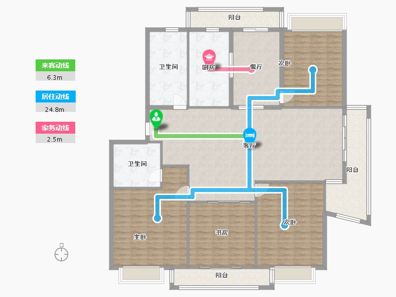 浙江省-杭州市-东信莱茵园-130.00-户型库-动静线