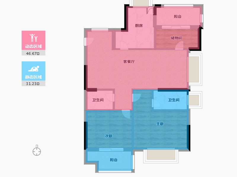 福建省-福州市-福州·高新区·乌龙江南大道83号-69.00-户型库-动静分区