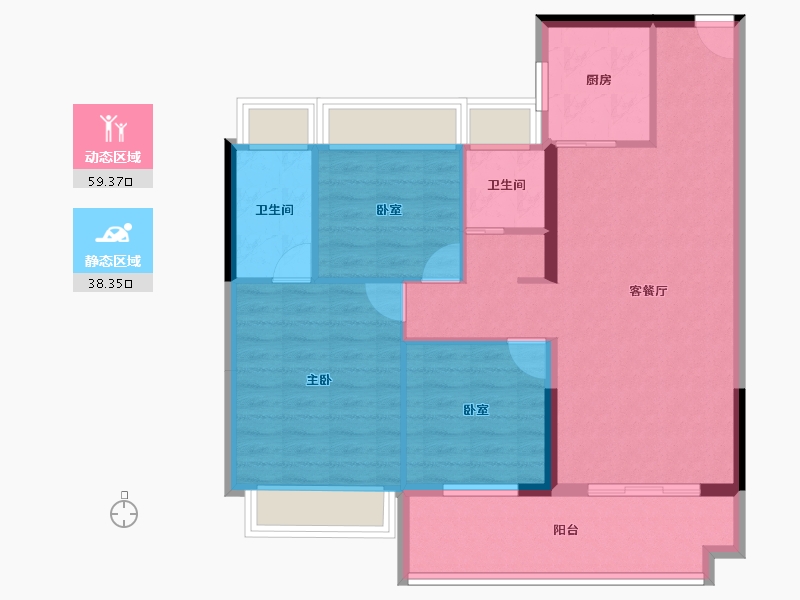 湖北省-襄阳市-南漳碧桂园-88.00-户型库-动静分区