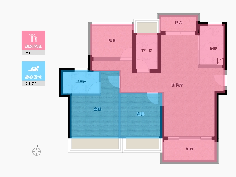 广东省-惠州市-龙光玖榕府-74.10-户型库-动静分区