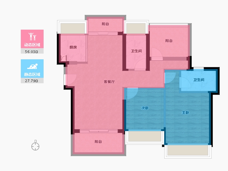 广东省-惠州市-龙光玖瑞府-74.22-户型库-动静分区